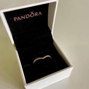 Rose Gold Sparkling Wishbone Ring 🤍